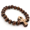 Afrikaanse Armband - Houten kralen Armband - Kruis - Bruin