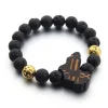 Afrikaanse Armband - Stenen kralen Armband - Afrikaanse continent - Zwart