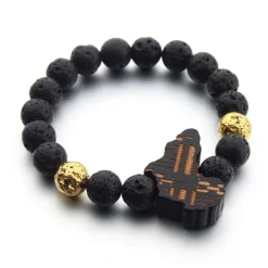 Afrikaanse Armband - Stenen kralen Armband - Afrikaanse continent - Zwart