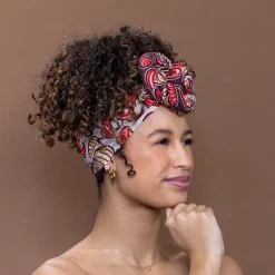 Afrikaanse Beige / bruin Paisley / hoofddoek - headwrap