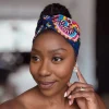 Afrikaanse Blauw Roze Paisley hoofddoek - headwrap