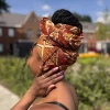 Afrikaanse Bruin & Beige African Prism hoofddoek - headwrap