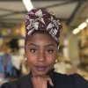 Afrikaanse Bruin / Beige Flower / hoofddoek - headwrap
