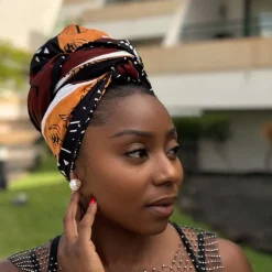 Afrikaanse Bruine Bogolan Symbols hoofddoek - headwrap