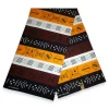 Afrikaanse Donkerbruin / Geel Bogolan Symbols / Mud cloth print stof - Traditioneel uit Mali 100% katoen