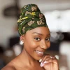 Afrikaanse Donkergroen & Geel Botanical Flow hoofddoek - headwrap