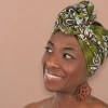 Afrikaanse Groene flower hoofddoek - headwrap