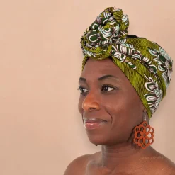 Afrikaanse Groene flower hoofddoek - headwrap