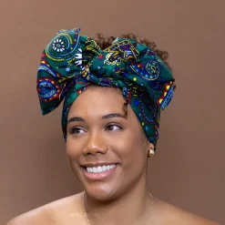 Afrikaanse / Groen Multicolor Paisley / hoofddoek - headwrap
