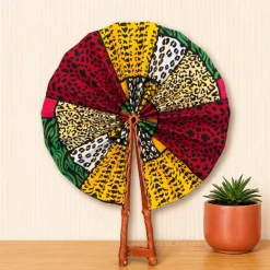 Afrikaanse handwaaier - Ankara print waaier - Multicolor Simisola