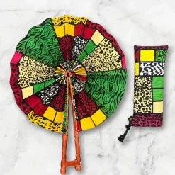 Afrikaanse handwaaier - Ankara print waaier - Multicolor Simisola