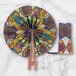 Afrikaanse handwaaier - Ankara print waaier - Multicolor Kehinde