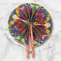 Afrikaanse handwaaier - Ankara print waaier - Multicolor Kehinde