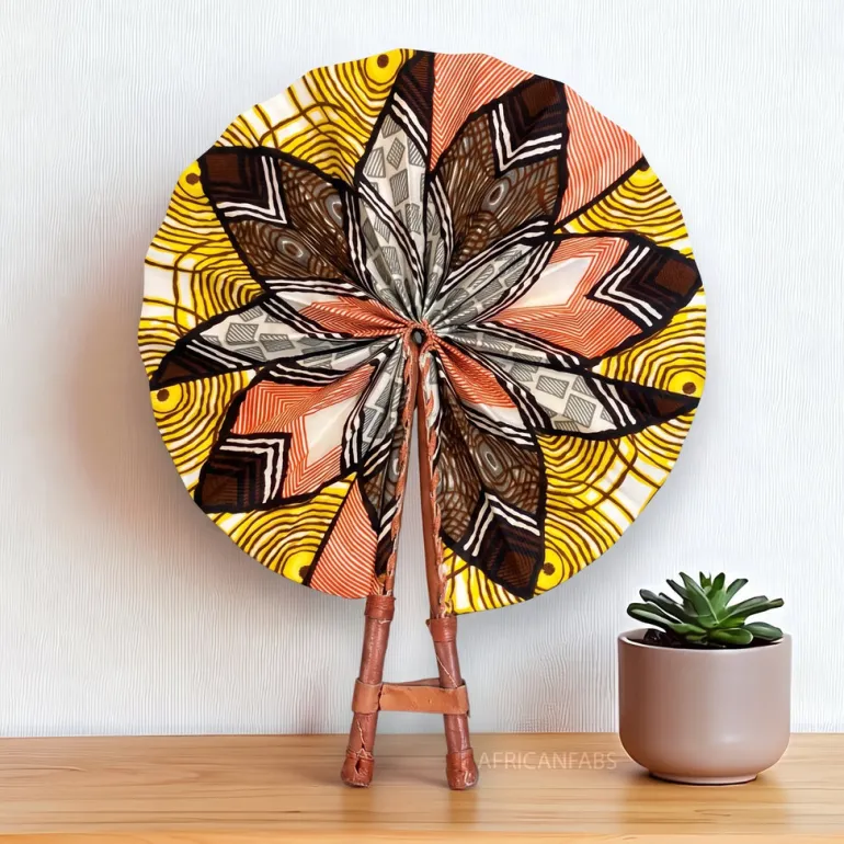 Afrikaanse handwaaier - Ankara print waaier - Multicolor Bolanle