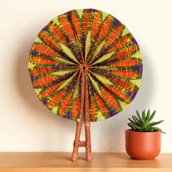Afrikaanse handwaaier - Ankara print waaier - Multicolor Abiola