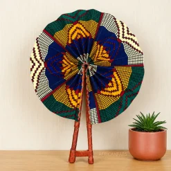 Afrikaanse handwaaier - Ankara print waaier - Multicolor Kojo