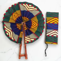 Afrikaanse handwaaier - Ankara print waaier - Multicolor Kojo