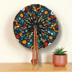 Afrikaanse handwaaier - Ankara print waaier - Multicolor Afia