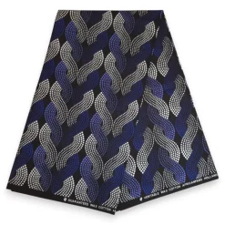 Afrikaanse hoofddoek Blauw Wit Wave Patterns - headwrap