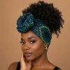 Afrikaanse hoofddoek Groen Geel Ocean Eye - headwrap