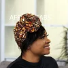 Afrikaanse hoofddoek / headwrap - Bruin / bronze branches
