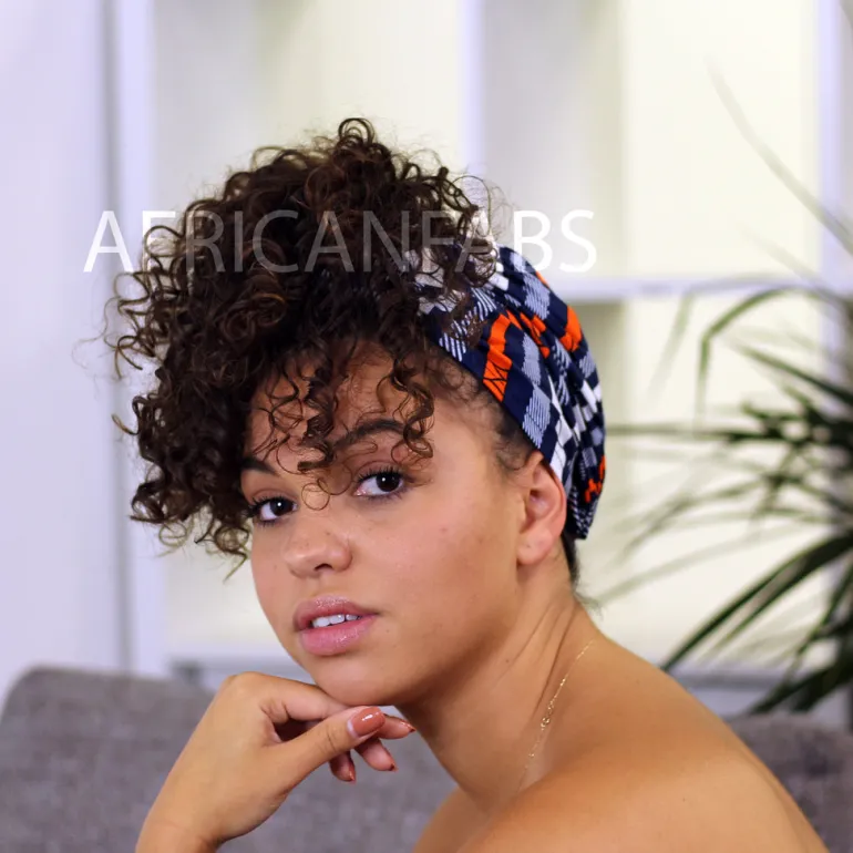 Afrikaanse hoofddoek / headwrap - Oranje trails