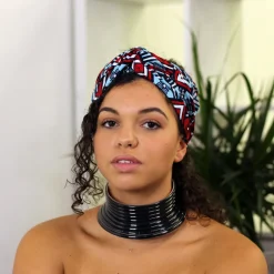 Afrikaanse hoofddoek / headwrap - Wit / Rood / blauw