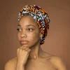 Afrikaanse hoofddoek KastanjeBruin Geel Kuba Blocks Congo - headwrap