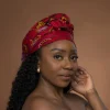 Afrikaanse hoofddoek Rood Botanical Flow - headwrap