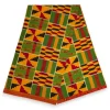 Afrikaanse hoofddoek Rood Geel Kente Print Ghana - headwrap
