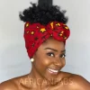 Afrikaanse hoofddoek / Vlisco headwrap - Rood / gele star