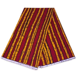 Afrikaanse hoofddoek / Vlisco headwrap - Rood / gele sugar cane