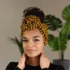 Afrikaanse hoofddoek / Vlisco headwrap - Bronze banga nut