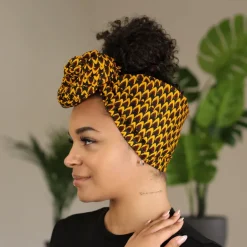 Afrikaanse hoofddoek / Vlisco headwrap - Bronze banga nut