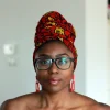 Afrikaanse hoofddoek / Vlisco headwrap - Rode / Gele branch