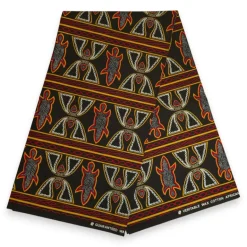 Afrikaanse hoofddoek Zwart Rood Toghu Cameroon - headwrap