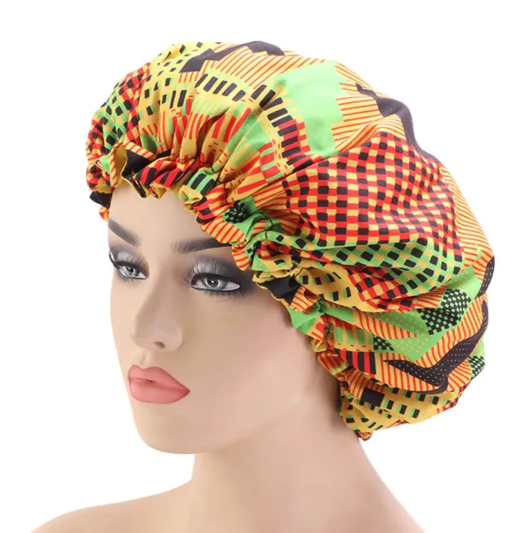 Afrikaanse Kente Print Verstelbare Slaapmuts / Hair Bonnet ( met Satijnen binnenkant )