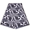 Afrikaanse Kente stof Zwart Witte kente print AF-4043 - 100% katoen