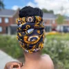 Afrikaanse Marineblauw Geel Paisley hoofddoek - headwrap