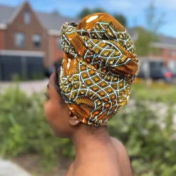 Afrikaanse Mosterdgeel hoofddoek - headwrap