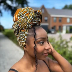 Afrikaanse Mosterdgeel hoofddoek - headwrap