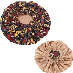 Afrikaanse Mud cloth / Bogolan Print Satijnen Slaapmuts / Hair Bonnet