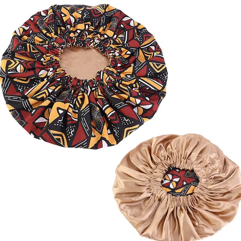 Afrikaanse Mud cloth / Bogolan Print Satijnen Slaapmuts / Hair Bonnet