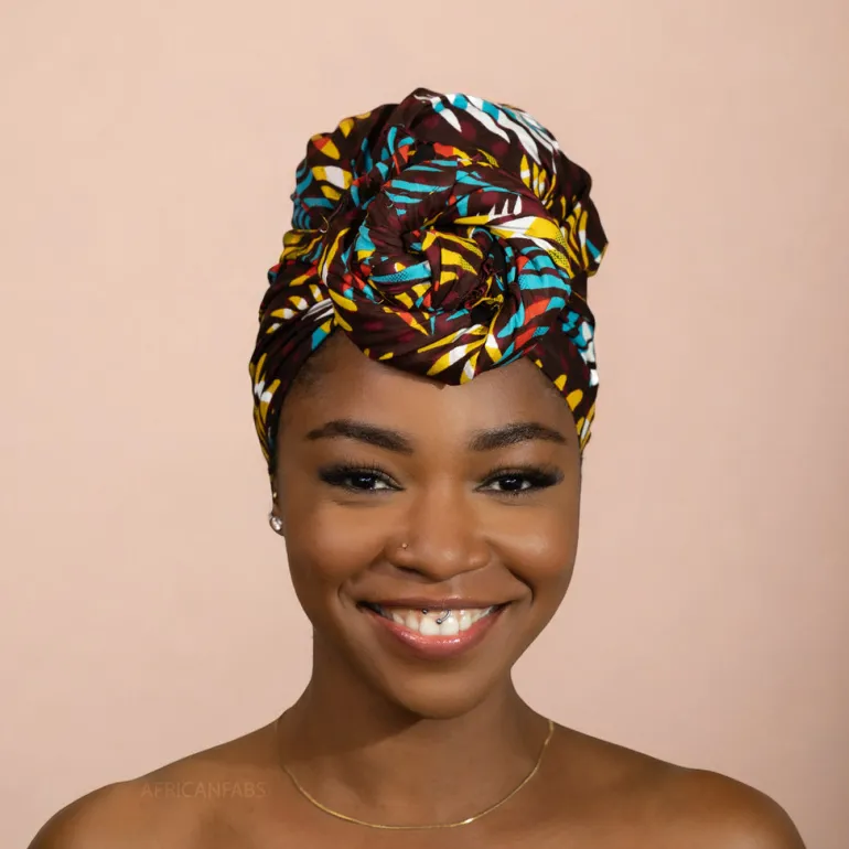Afrikaanse Multicolor Feathers hoofddoek - headwrap