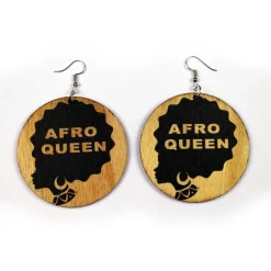 Afrikaanse oorbellen hout | Afro Queen