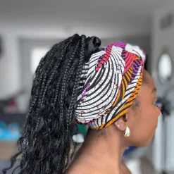 Afrikaanse Oranje & Paars Concentric Circle hoofddoek - headwrap