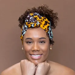 Afrikaanse Panter oranje / turquoise / hoofddoek - headwrap