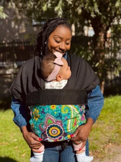 Afrikaanse Print Draagdoek / Draagzak / baby wrap / baby sling - Turquoise Paars Paisley