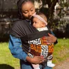 Afrikaanse Print Draagdoek / Draagzak / baby wrap / baby sling - Bordeauxrood & Geel-oranje Kuba Blokken Congo