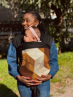 Afrikaanse Print Draagdoek / Draagzak / baby wrap / baby sling - Gele Diamant